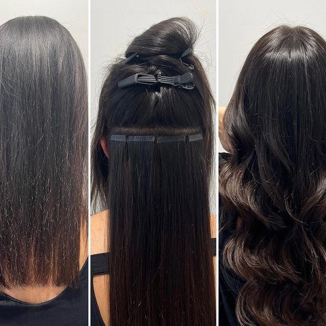 Avant / après pose d'extensions